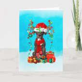 Grote Deen in sneeuw met kerstcadeaus Kaart (Voorkant)