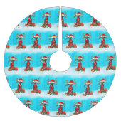 Grote Deen in sneeuw met kerstcadeaus Kerstboom Rok (Voorkant)