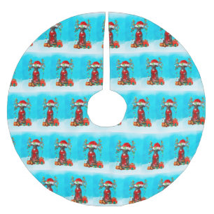 Grote Deen in sneeuw met kerstcadeaus Kerstboom Rok