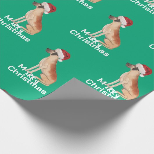 Grote Deen Kerst Groene Vrolijke Kerstman Hoed Cadeaupapier (Hoek)