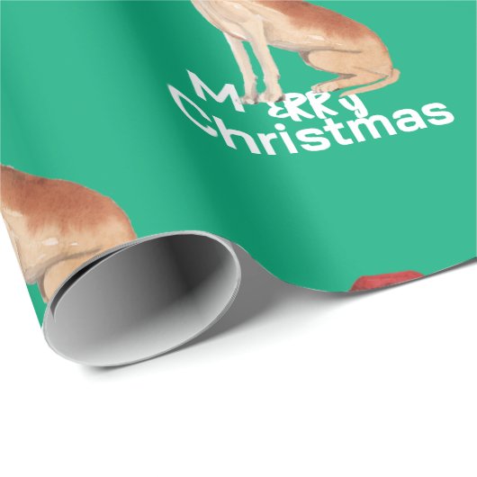 Grote Deen Kerst Groene Vrolijke Kerstman Hoed Cadeaupapier (Rol Hoek)