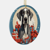 Grote Deen kerst, hond herdenkingsgeschenk, honden Keramisch Ornament (Rechts)