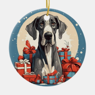 Grote Deen kerst, hond herdenkingsgeschenk, honden Keramisch Ornament