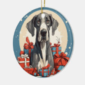 Grote Deen kerst, hond herdenkingsgeschenk, honden Keramisch Ornament (Links)