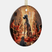 Grote Deen kerst, hond herdenkingsgeschenk, honden Keramisch Ornament (Rechts)