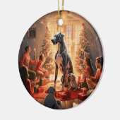 Grote Deen kerst, hond herdenkingsgeschenk, honden Keramisch Ornament (Links)