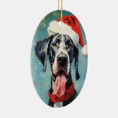 Grote Deen Kerstborstel schilderij kunstwerk Keramisch Ornament (Rechts)