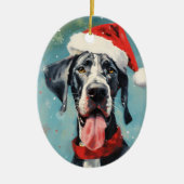 Grote Deen Kerstborstel schilderij kunstwerk Keramisch Ornament (Voorkant)