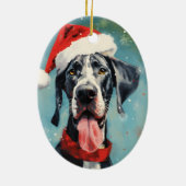 Grote Deen Kerstborstel schilderij kunstwerk Keramisch Ornament (Achterkant)