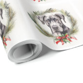 Grote Deen Kerstkrans Feestelijke Pup Cadeaupapier (Rol Hoek)