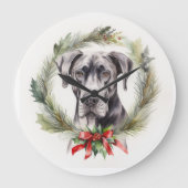 Grote Deen Kerstkrans Feestelijke Pup Klok (Voorkant)