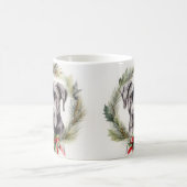 Grote Deen Kerstkrans Feestelijke Pup Koffiemok (Center)