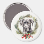 Grote Deen Kerstkrans Feestelijke Pup Magneet (Voorkant / Achterkant)