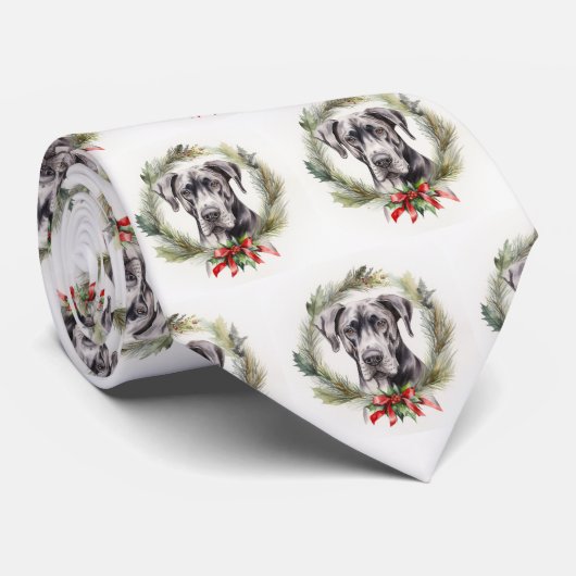 Grote Deen Kerstkrans Feestelijke Pup Stropdas (Opgerold)