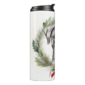 Grote Deen Kerstkrans Feestelijke Pup Thermosbeker (Gedraaid links)