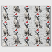 Grote Deen Kerstman voor Hondenliefhebbers Cadeaupapier (Vlak)