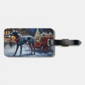 Grote Deen Kerstmis Feestelijk Seizoen Bagagelabel (Achterkant horizontaal)