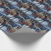 Grote Deen Kerstmis Feestelijk Seizoen Cadeaupapier (Hoek)