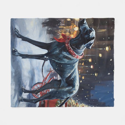 Grote Deen Kerstmis Feestelijk Seizoen Fleece Deken (Voorkant (Horizontaal))