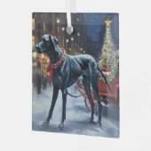 Grote Deen Kerstmis Feestelijk Seizoen Glas Ornament (Voorkant links)