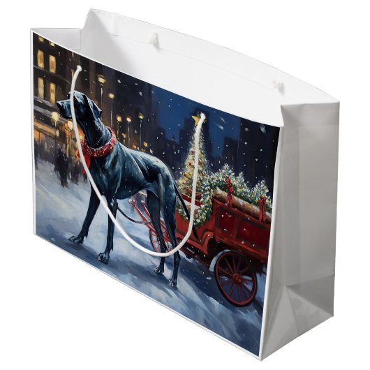 Grote Deen Kerstmis Feestelijk Seizoen Groot Cadeauzakje (Achterkant Gekanteld)