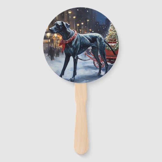 Grote Deen Kerstmis Feestelijk Seizoen Handwaaier (Achterkant)