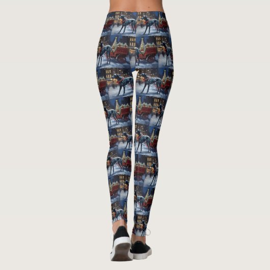 Grote Deen Kerstmis Feestelijk Seizoen Leggings (Achterkant)