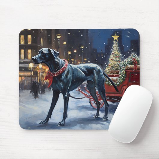 Grote Deen Kerstmis Feestelijk Seizoen Muismat (Met muis)