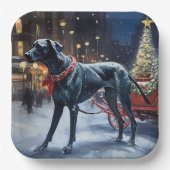 Grote Deen Kerstmis Feestelijk Seizoen Papieren Bordje (Voorkant)