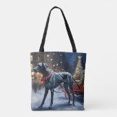 Grote Deen Kerstmis Feestelijk Seizoen Tote Bag (Achterkant)