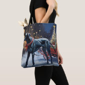 Grote Deen Kerstmis Feestelijk Seizoen Tote Bag (Dichtbij)