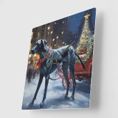 Grote Deen Kerstmis Feestelijk Seizoen Vierkante Klok (Hoek)