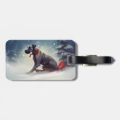 Grote Deen Kerstmis sneeuw winter Bagagelabel (Achterkant horizontaal)