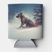 Grote Deen Kerstmis sneeuw winter Blikjeskoeler (Voorkant)