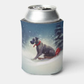 Grote Deen Kerstmis sneeuw winter Blikjeskoeler (Blikje Achterkant)