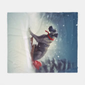 Grote Deen Kerstmis sneeuw winter Fleece Deken (Voorkant (Horizontaal))