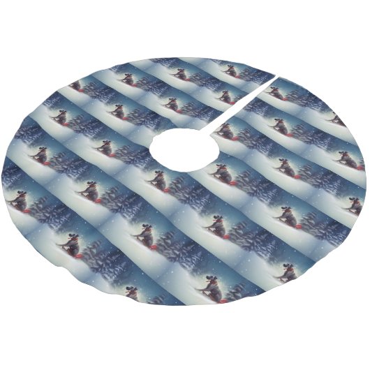 Grote Deen Kerstmis sneeuw winter Kerstboom Rok (Gekanteld)