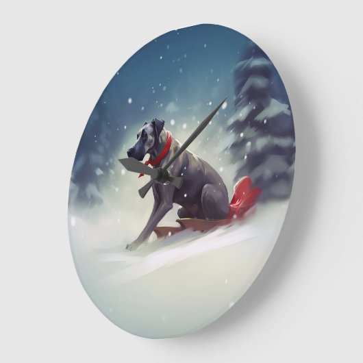 Grote Deen Kerstmis sneeuw winter Klok (Hoek)