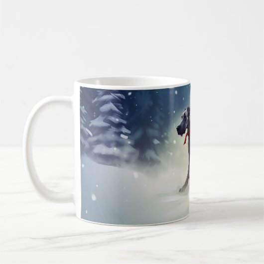 Grote Deen Kerstmis sneeuw winter Koffiemok (Links)