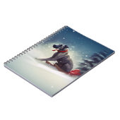 Grote Deen Kerstmis sneeuw winter Notitieboek (Linkerzijde)