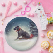 Grote Deen Kerstmis sneeuw winter Papieren Bordje (Feest)