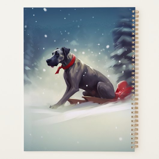 Grote Deen Kerstmis sneeuw winter Planner (Achterkant)