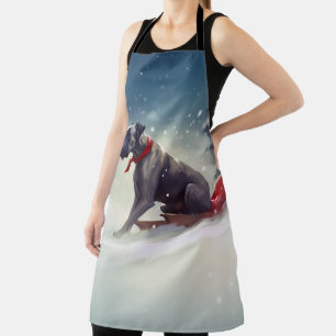 Grote Deen Kerstmis sneeuw winter Schort