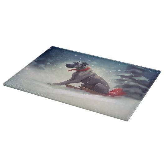 Grote Deen Kerstmis sneeuw winter Snijplank (Hoek)