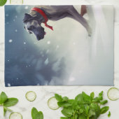 Grote Deen Kerstmis sneeuw winter Theedoek (Gevouwen)