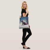 Grote Deen Kerstmis sneeuw winter Tote Bag (Op model)