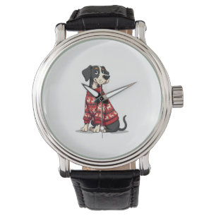 Grote Deen Kersttrui hond Horloge