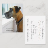 Grote Deen kijken uit raam hond Walker "Mighty" Visitekaartje (Voorkant / Achterkant)
