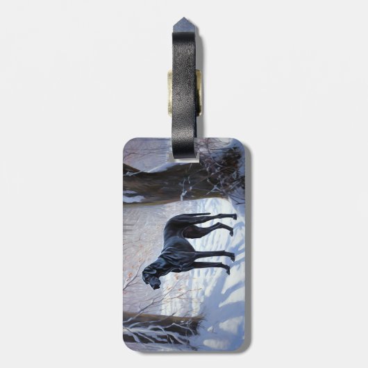 Grote Deen laat het sneeuwen Kerstmis Bagagelabel (Achterkant verticaal)