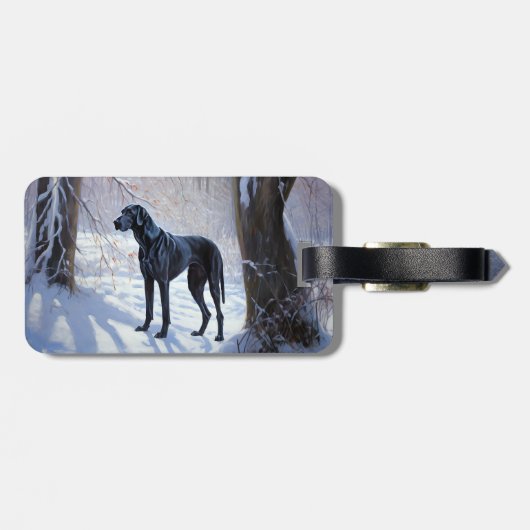 Grote Deen laat het sneeuwen Kerstmis Bagagelabel (Achterkant horizontaal)